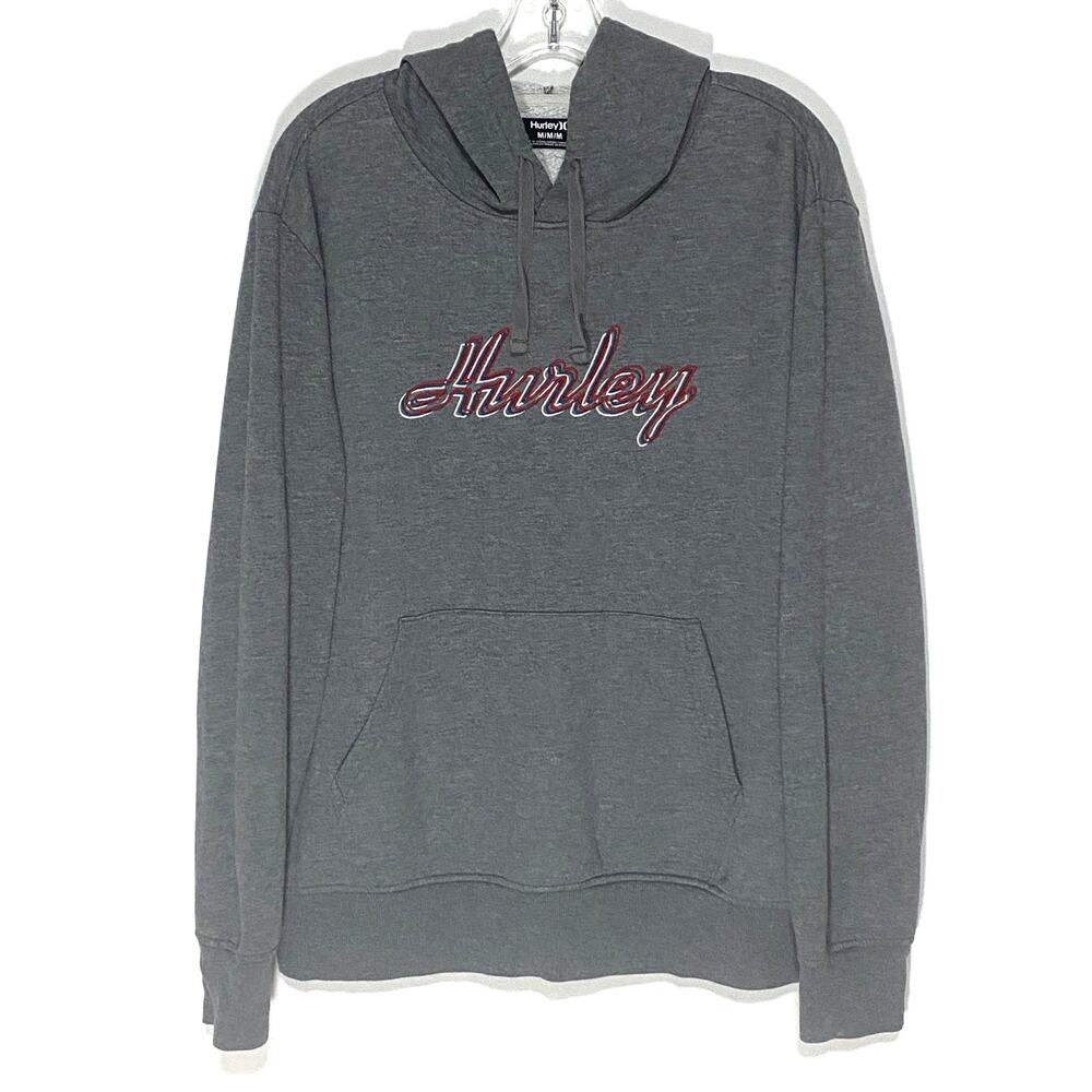 Hurley Logo Spread Love Pullover Hoodie Men M Skater Surfer Y2K Comfy Loungewear